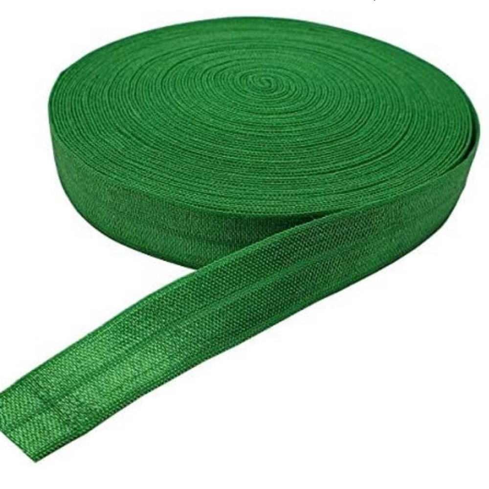 Green Fold Over Elastic, Kelly Green FOE Elastic NEW